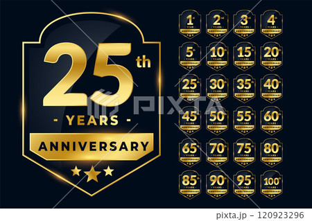 wedding anniversary labels set in golden wedding anniversary labels set in golden 120923296