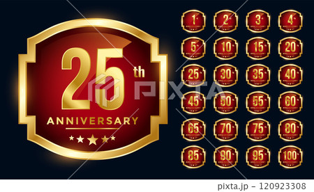 red anniversary golden labels big set 120923308