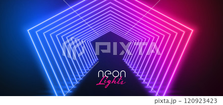 neon stage floor in pink and blue colors 120923423