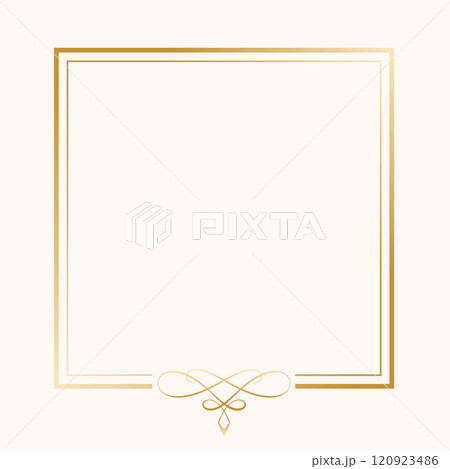 classic golden ornamental frame on white background 120923486