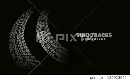 tire track print texture on black background 120923632