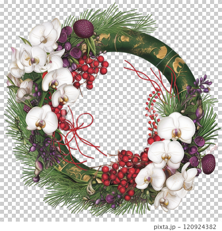 色彩鮮豔的日本新年裝飾品 120924382