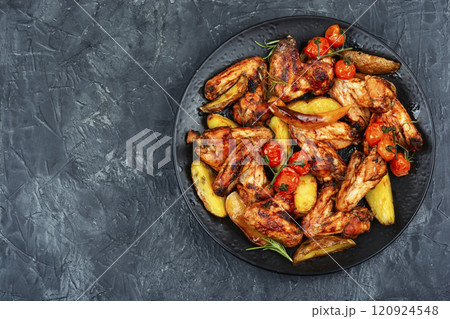 Grilled chicken wings. Grilled chicken wings. 120924548