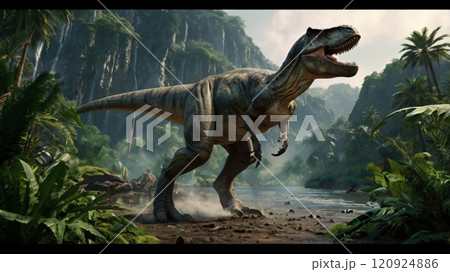 大自然に生きるティラノサウルス 120924886