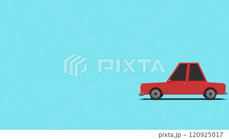 Red Sedan Car LightBlue Background Red Sedan Car LightBlue Background 120925017