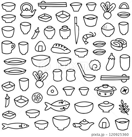 手描きの和食器のパターン 手描きの和食器のパターン 120925360