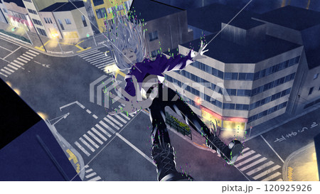 仮想空間は自由/ファンタジーイラスト 120925926