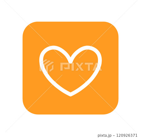 シンプルなオレンジ色のハートマーク	 120926371