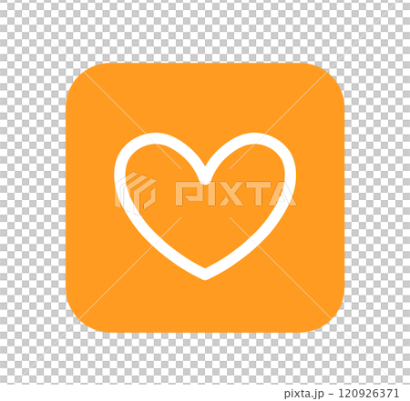 Simple orange heart symbol 120926371