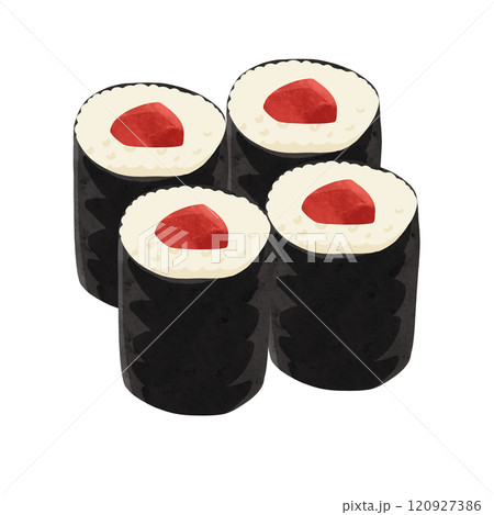 鉄火巻　水彩風手描きイラスト 120927386