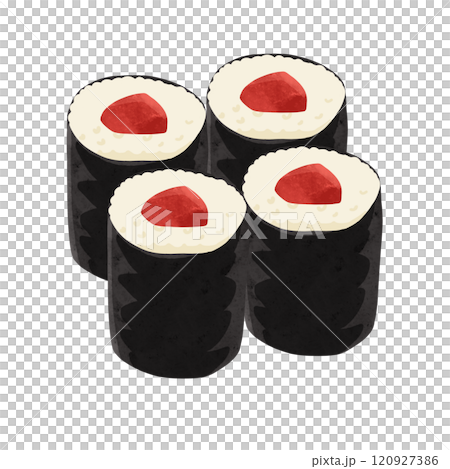 鉄火巻　水彩風手描きイラスト 120927386