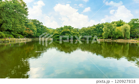 Chundangji Pond inside Changgyeonggung Palace, Seoul, South Korea Chundangji Pond inside Changgyeonggung Palace, Seoul, South Korea 120927818
