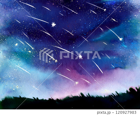 流れ星の水彩画 120927983