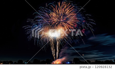Colorful Fireworks in the Night Sky 120928132