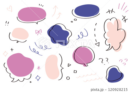 吹き出しとあしらい素材セット 吹き出しとあしらい素材セット 120928215