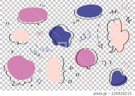 Speech bubble and decoration material set Speech bubble and decoration material set 120928215