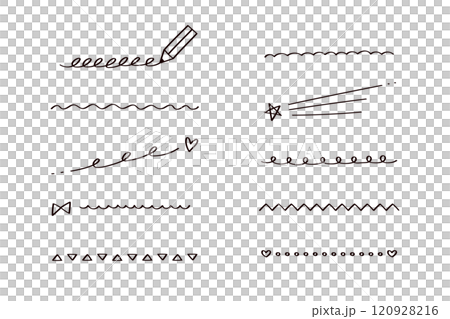 Simple decorative line illustration set Simple decorative line illustration set 120928216