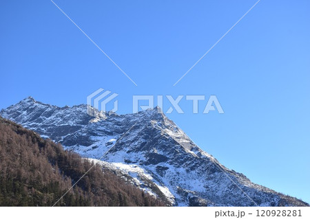 Four Girls Mountain or Siguniangshan as know as Switzerland travel location of China with sky background Four Girls Mountain or Siguniangshan as know as Switzerland travel location of China with sky background 120928281