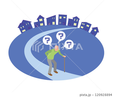 徘徊する高齢男性 120928894