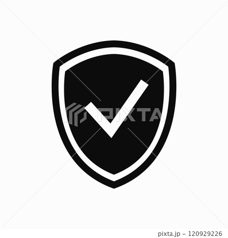 Shield check mark flat icon. Vector clipart illustration Shield check mark flat icon. Vector clipart illustration 120929226