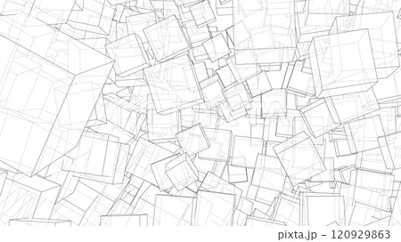 Wireframe Boxes. Sketch style 120929863