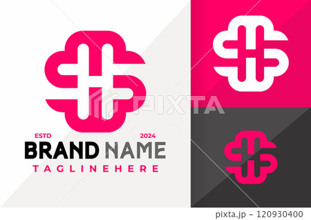 Letter Sh or Hs Logo Icon Vector Design Illustration 120930400