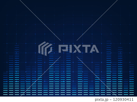Sound wave technology background with digital style waves, conveying precise sound transmission and digital data processing, suitable for presenting sound technology and innovation. 120930411