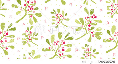 Berry pattern. Seamless vector branch background. Christmas mistletoe holly berry winter bg. Holiday vintage print. Red floral pattern. Tree leaf flower branch watercolor design. Crayon Xmas mistletoe Berry pattern. Seamless vector branch background. Christmas mistletoe holly berry winter bg. Holiday vintage print. Red floral pattern. Tree leaf flower branch watercolor design. Crayon Xmas mistletoe 120930526