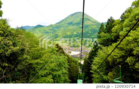 津和野城跡観光リフトに乗って麓を見た風景　島根県鹿足郡津和野町 120930714