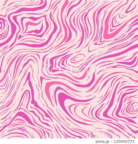 Wavy swirl vector seamless pattern Hand drawn 1970 vector illustration. Sixties pattern trippy. Groovy hippy style.  120930773