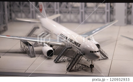 airplane of  japan airlines is placed in Small Worlds Miniature Museum 120932933