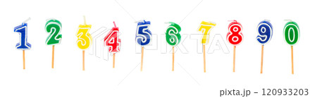 Birthday multicolored candles 120933203