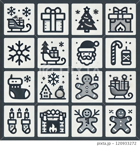 クリスマス かわいいアイコン ピクトグラム クリスマス かわいいアイコン ピクトグラム 120933272