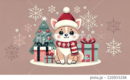 クリスマス　かわいいメッセージカード　チワワ 120933286