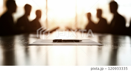 契約書を前に重要な決断を下すビジネス会議 契約書を前に重要な決断を下すビジネス会議 120933335