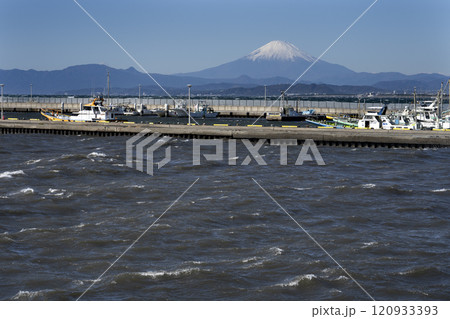 Fuji mountain view from Enoshima island, Japan. Fuji mountain view from Enoshima island, Japan. 120933393