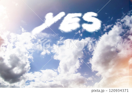 Yes. Text from clouds in sky in bright sunlight. Yes. Text from clouds in sky in bright sunlight. 120934371