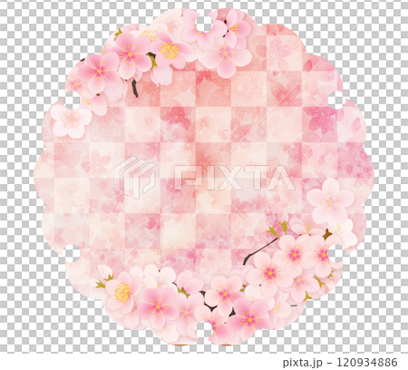 Background material with golden snowflake lines and Yoshino cherry blossoms Background material with golden snowflake lines and Yoshino cherry blossoms 120934886