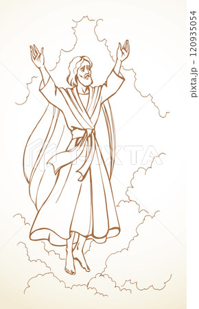 Vector drawing. Jesus ascends into heaven 120935054
