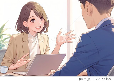 製品を説明するセールスパーソン_イラスト2 製品を説明するセールスパーソン_イラスト2 120935109