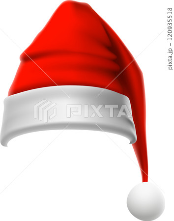 Vibrant red and white santa hat, embodying the spirit of christmas with its fluffy white trim and playful pompom, evokes feelings of joy, celebration, and holiday cheer Vibrant red and white santa hat, embodying the spirit of christmas with its fluffy white trim and playful pompom, evokes feelings of joy, celebration, and holiday cheer 120935518