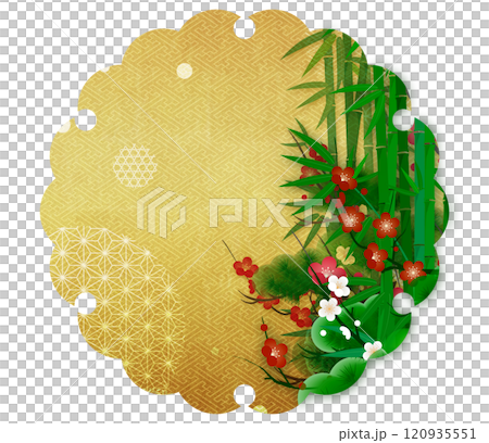 Golden snowflake and pine, bamboo and plum background material Golden snowflake and pine, bamboo and plum background material 120935551