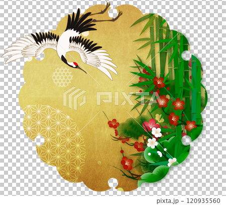 Golden snowflake and pine, bamboo and plum background material Golden snowflake and pine, bamboo and plum background material 120935560
