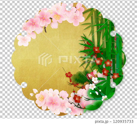 和紙の風合いを感じるイラスト 120935733