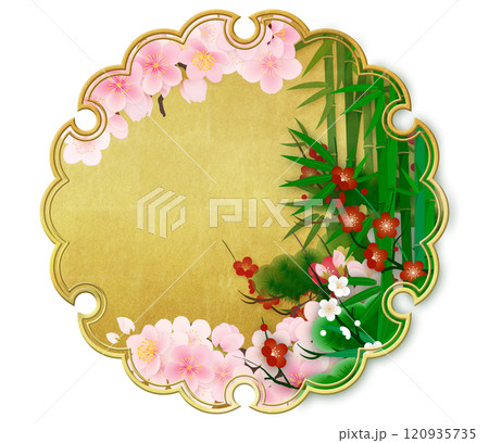 和紙の風合いを感じるイラスト 120935735