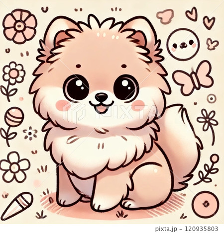 ポメラニアンのイラスト 120935803