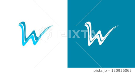 The W water logo design is unique and colorful 120936065