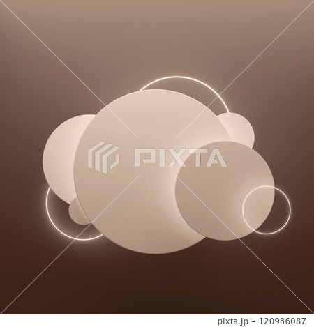 Abstract spheres with light halo on a mocha and mousse background 120936087