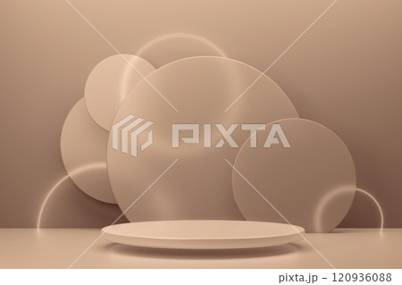 Geometric abstract design with round shapes in soft beige tones Geometric abstract design with round shapes in soft beige tones 120936088