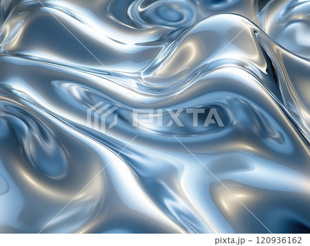 Liquid metal texture, waves of mercury, an ocean of molten silver, swirling silver, fluid dynamics 120936162